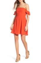 Women's Astr The Label Rosaria Off The Shoulder Minidress - Red