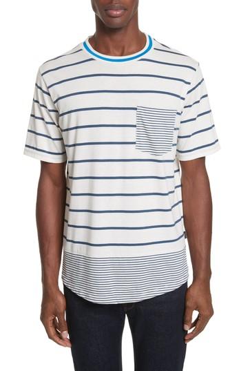 Men's Ps Paul Smith Mixed Stripe Pocket T-shirt - Blue