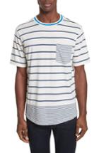 Men's Ps Paul Smith Mixed Stripe Pocket T-shirt - Blue
