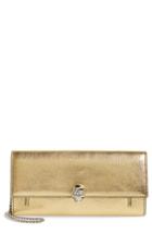 Women's Alexander Mcqueen Metallic Leather Wallet On A Chain - Metallic