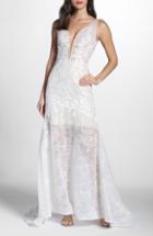 Women's Bronx And Banco Estelle Plunging Lace Gown - White