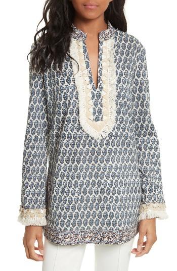 Women's Tory Burch Tory Embellished Tunic - Blue