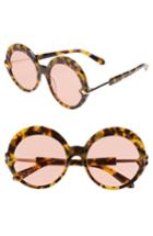 Women's Karen Walker Romancer 56mm Round Sunglasses - Crazy Tortoise