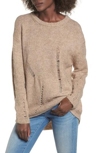 Women's Elodie Destroyed Tunic Sweater - Beige