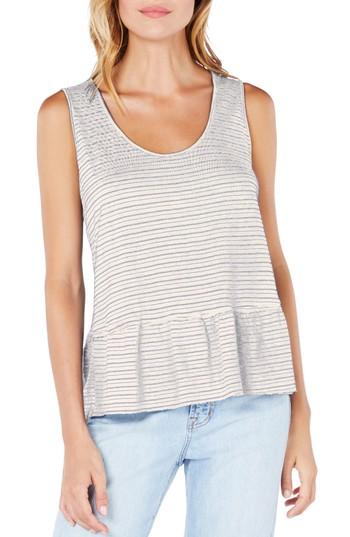 Women's Michael Stars Flounced Tank, Size - White