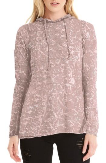 Women's Michael Stars Burnout Knit Hoodie - Pink