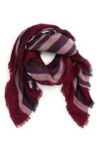 Women's Accessory Collective Stripe Scarf, Size - Red