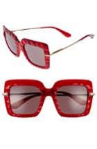 Women's Dolce & Gabbana 51mm Square Faceted Sunglasses - Bordeaux