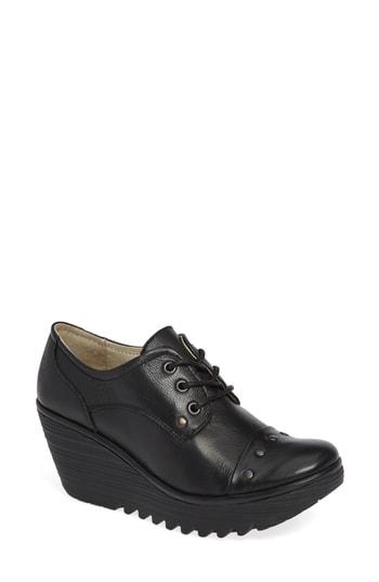 Women's Fly London Yoti Lace-up Wedge .5-8us / 38eu - Black