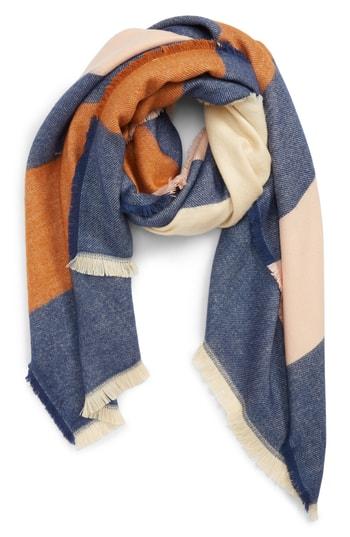 Women's Madewell Multi Stripe Scarf, Size - Blue