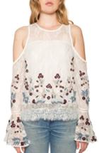 Women's Willow & Clay Cold Shoulder Bell Sleeve Top - Ivory