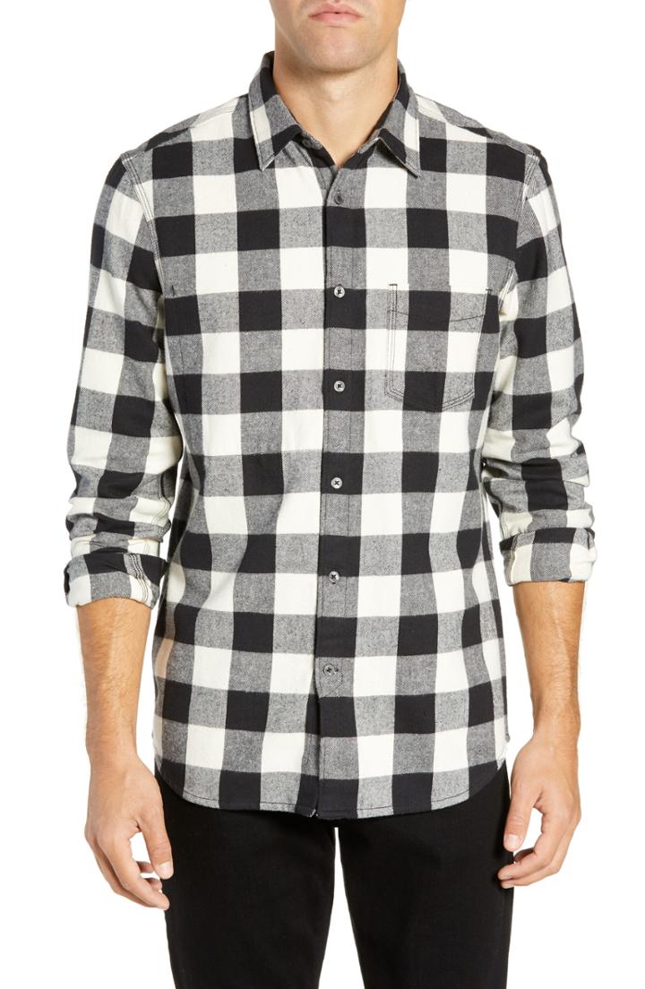 Men's French Connection Kahama Regular Fit Flannel Sport Shirt - Grey