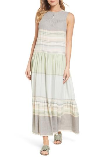 Women's Caslon Multi Stripe Woven Maxi Dress - Green