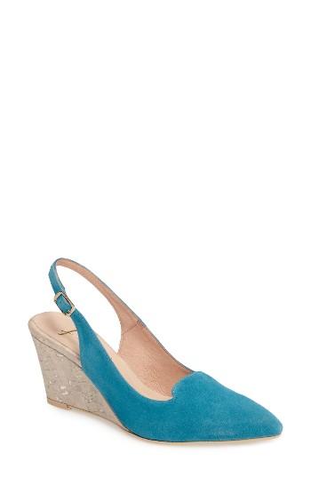 Women's French Sole Water Slingback Wedge M - Blue