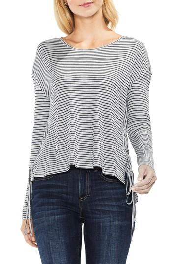 Women's Two By Vince Camuto Lace-up Side Stripe Top - Grey