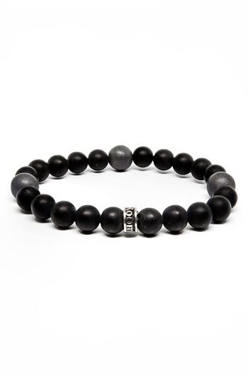 Men's Room101 Satin Agate And Hematite Stretch Bracelet