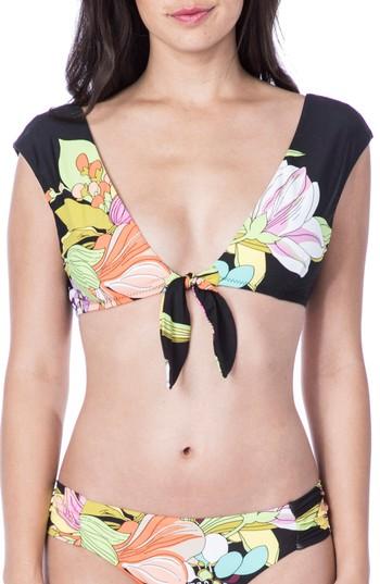 Women's Trina Turk Bouquet Floral Bikini Top - Black