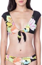 Women's Trina Turk Bouquet Floral Bikini Top - Black