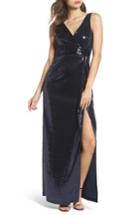 Women's Vince Camuto Sequin Side Draped Gown
