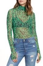 Women's Afrm Zadie Semi Sheer Turtleneck - Green