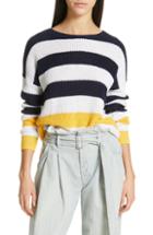 Women's Polo Ralph Lauren Stripe Linen Sweater - Blue