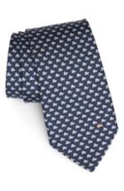 Men's Salvatore Ferragamo Gaudio Print Silk Tie, Size - Blue