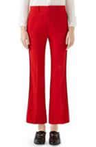 Women's Gucci Side Stripe Stretch Cady Crop Flare Pants Us / 40 It - Red