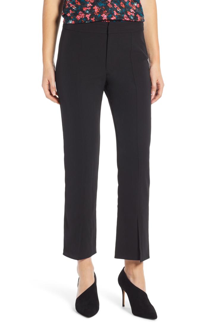 Women's Something Navy Skinny Slit Hem Pants - Black