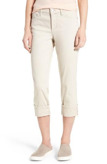 Women's Nydj Dayla Colored Wide Cuff Capri Jeans - Beige