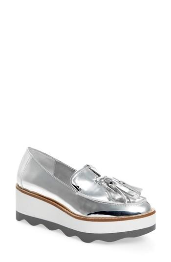 Women's Steve Madden Tread Platform Loafer M - Metallic