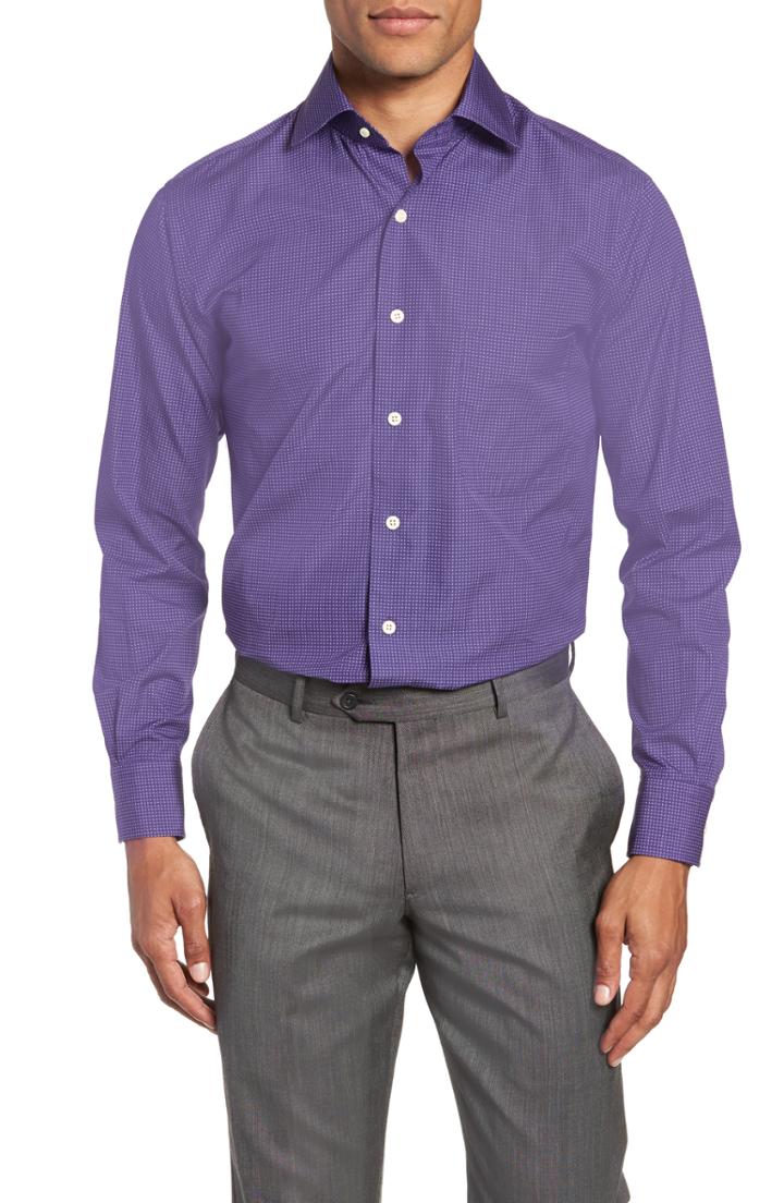 Men's Peter Millar Pollock Print Sport Shirt, Size - Blue