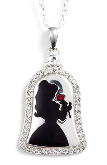 Women's Disney Princess Belle 'bold As A Rose' Pendant Necklace