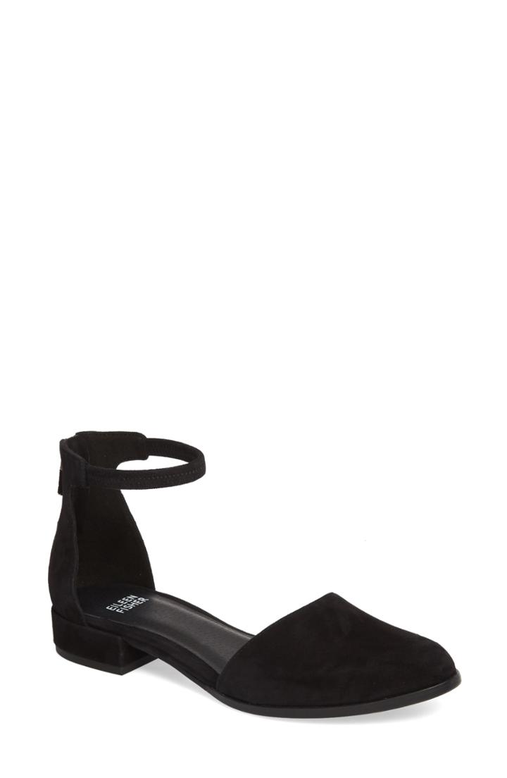 Women's Eileen Fisher Hutton Ankle Strap Shoe .5 M - Black