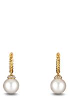 Women's David Yurman 'solari' Hoop Earring With Diamonds And Pearls In 18k Gold