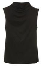 Women's Topshop Boutique Sleeveless Ruched Neck Top Us (fits Like 0) - Black