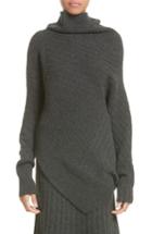 Women's Stella Mccartney Drape Virgin Wool Turtleneck Us / 38 It - Grey