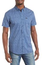Men's Rvca Speckle Print Woven Shirt, Size - Blue