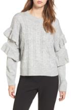 Women's Wayf Sophie Ruffle Sleeve Sweater - Grey