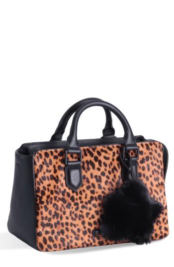 Kendall + Kylie Claire Genuine Calf Hair & Leather Satchel - Metallic