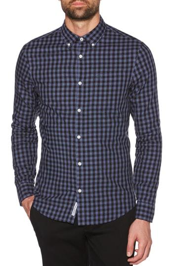 Men's Original Penguin Slim Fit Neppy Gingham Sport Shirt - Blue