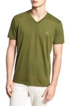 Men's Lacoste V-neck Cotton T-shirt (l) - Green