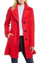 Women's Kensie Notch Lapel Peplum Coat - Red