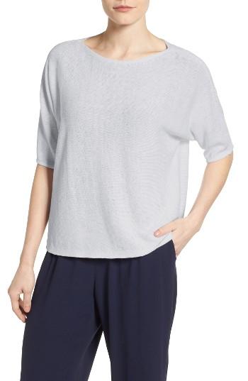 Women's Eileen Fisher Organic Linen Boxy Sweater - Blue
