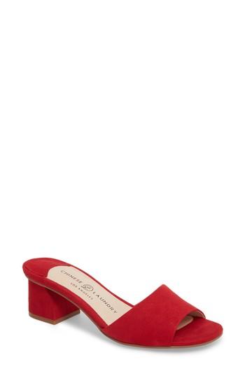 Women's Chinese Laundry My Girl Slide Sandal M - Red
