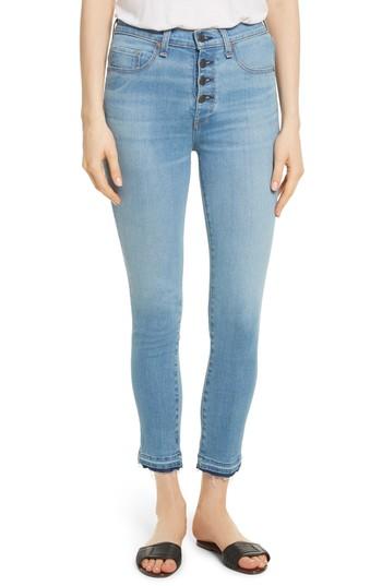 Women's Veronica Beard Debbie Frayed Crop Skinny Jeans - Blue