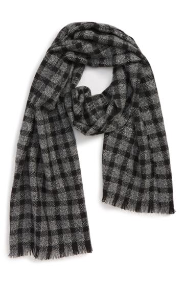 Men's Andrew Stewart Marled Gingham Cashmere Scarf, Size - Black