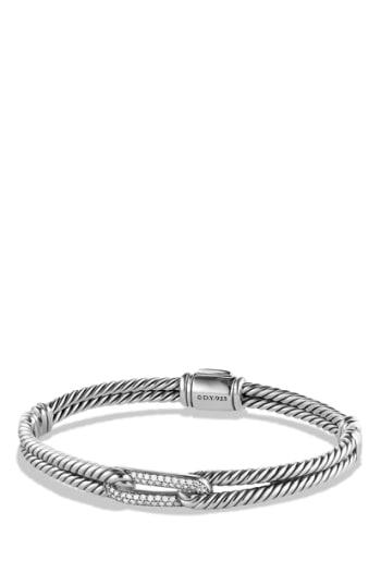 Women's David Yurman Petite Pave 'labyrinth' Mini Single Loop Bracelet With Diamonds In Gold