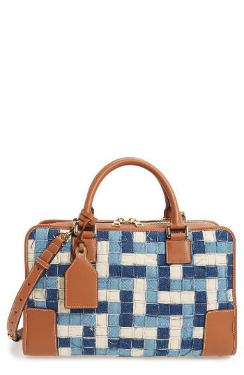 Loewe Amazona Woven Denim & Leather Satchel -