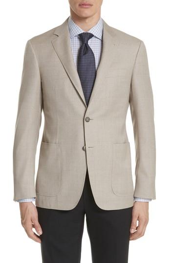 Men's Canali Classic Fit Wool Sport Coat Us / 54 Eu R - Beige