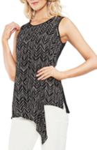 Women's Vince Camuto Asymmetrical Ruffle Hem Top - Black